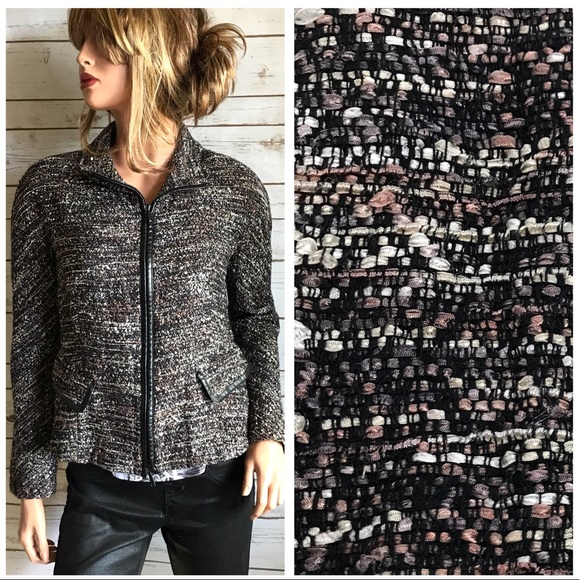 Lafayette 148 New York Jackets \u0026 Coats | Lafayette 148 Tweed Zip Up Jacket | Color: Black/Brown | Size: 2 | Boondbliss's Closet